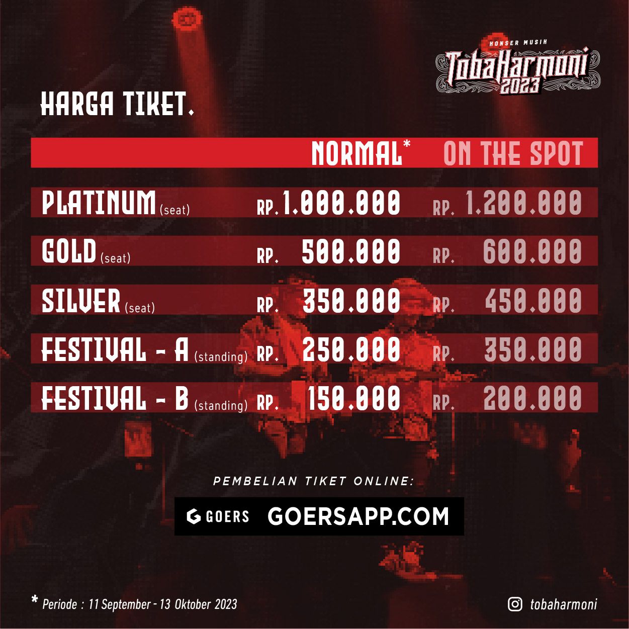 Harga Tiket Masuk Konser Musik Toba Harmoni 2023