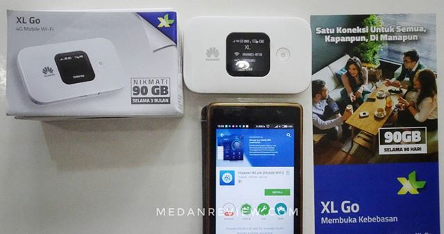 Dengan membeli paket #XLGo, kita akan mendapatkan #MiFi Huawei E5577 dan kuota 90GB (untuk 3 bulan)